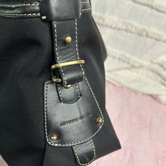 ˚₊‧꒰ა ☆ ໒꒱ ‧₊˚ ANTONIO MELANI Tote Handbag  Large Black (AA1-G) - Picture 6 of 11
